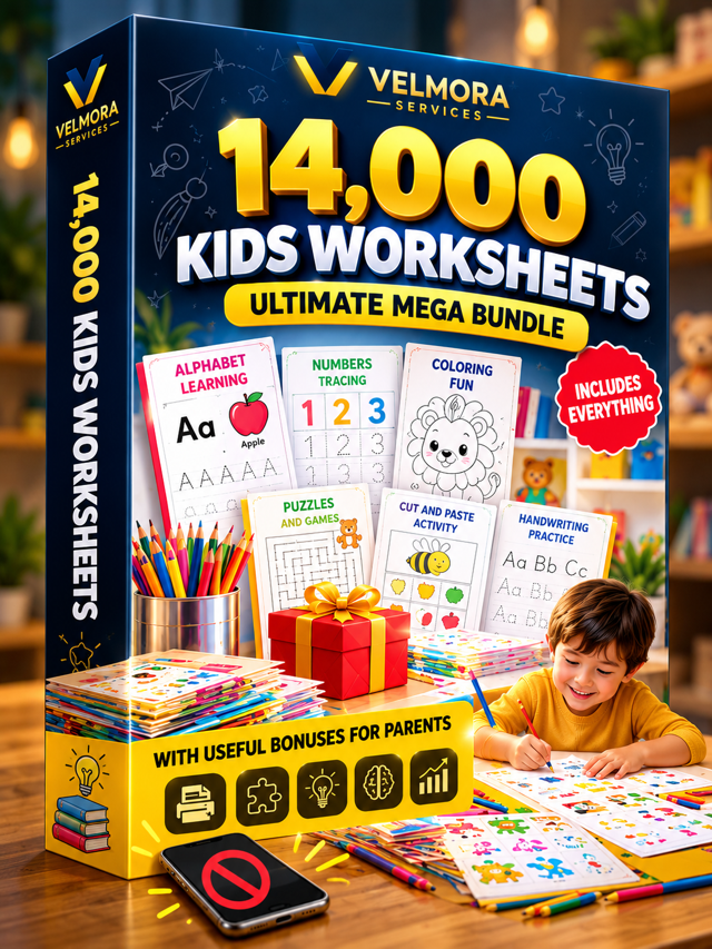 14,000 Kids Worksheets Ultimate Mega Bundle