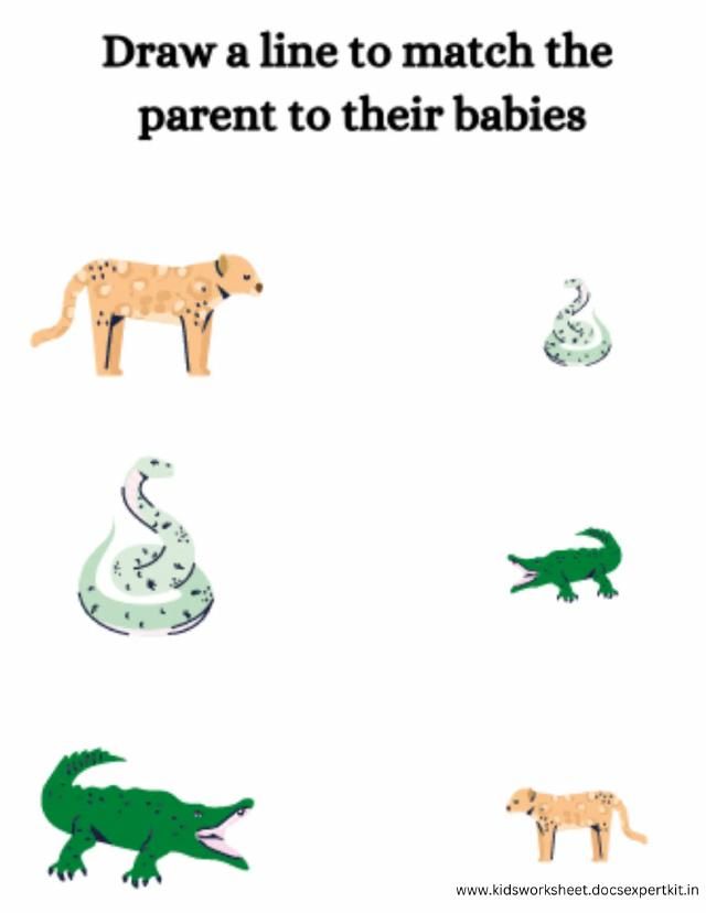 Match the Babies worksheet 1