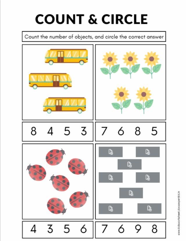 Count & Circle worksheet 1
