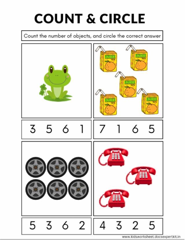 Count & Circle worksheet 2